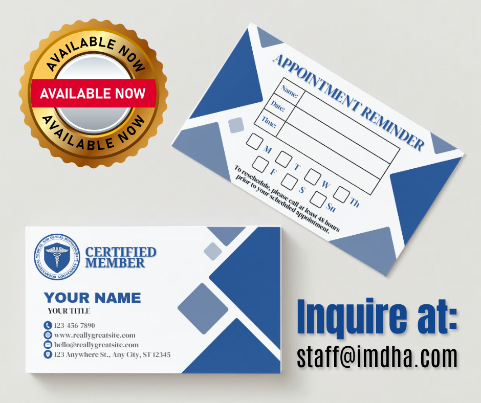 Custom IMDHA Business Cards